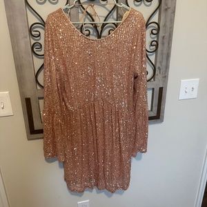 Rose gold sequin dress